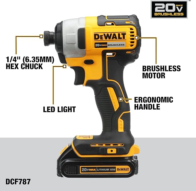 DEWALT 20V MAX – Kit combinado de 2 herramientas eléctricas: taladro inalámbrico y destornillador, herramientas sin escobillas, incluye 2 baterías y cargador